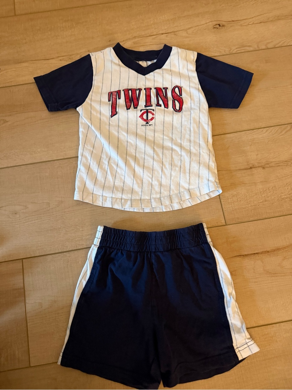 George Merchandise MN Twins Tee Shorts Set Red White Blue 3T